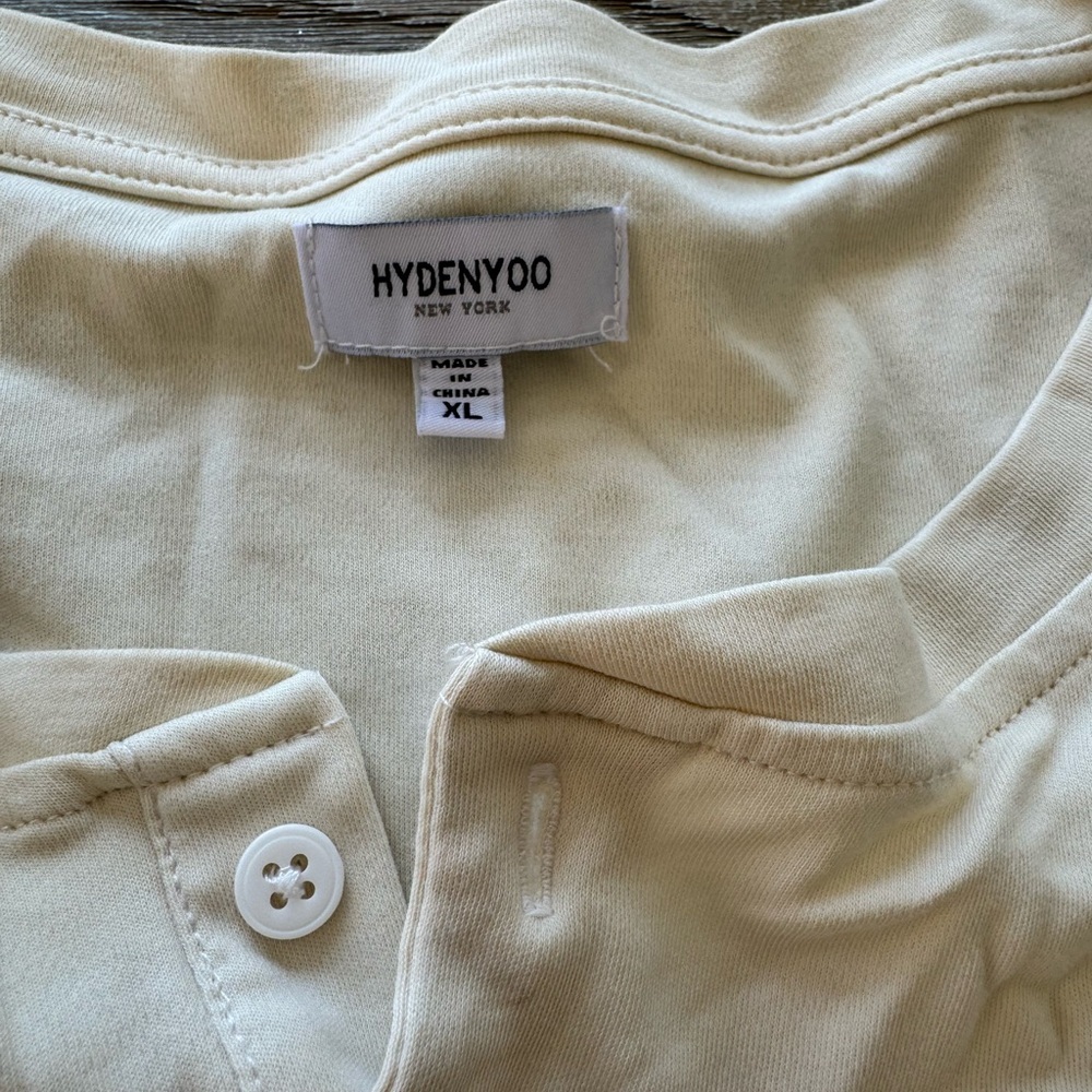 Hydenyoo shirt. Cream / off white color. Size xl